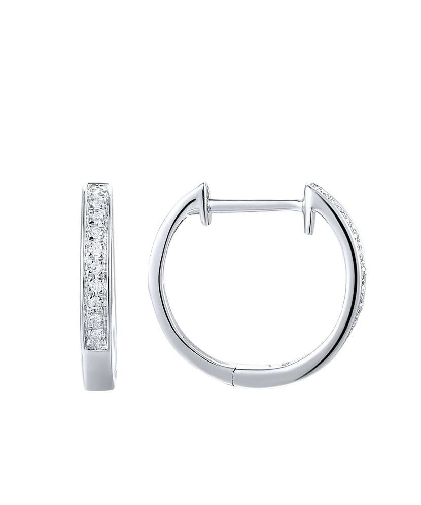 Balto aukso auskarai su deimantais  - Goldinga