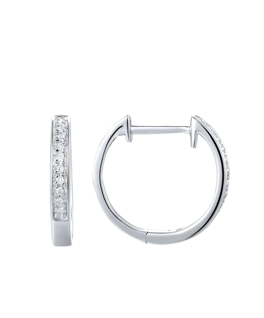 Balto aukso auskarai su deimantais  - Goldinga