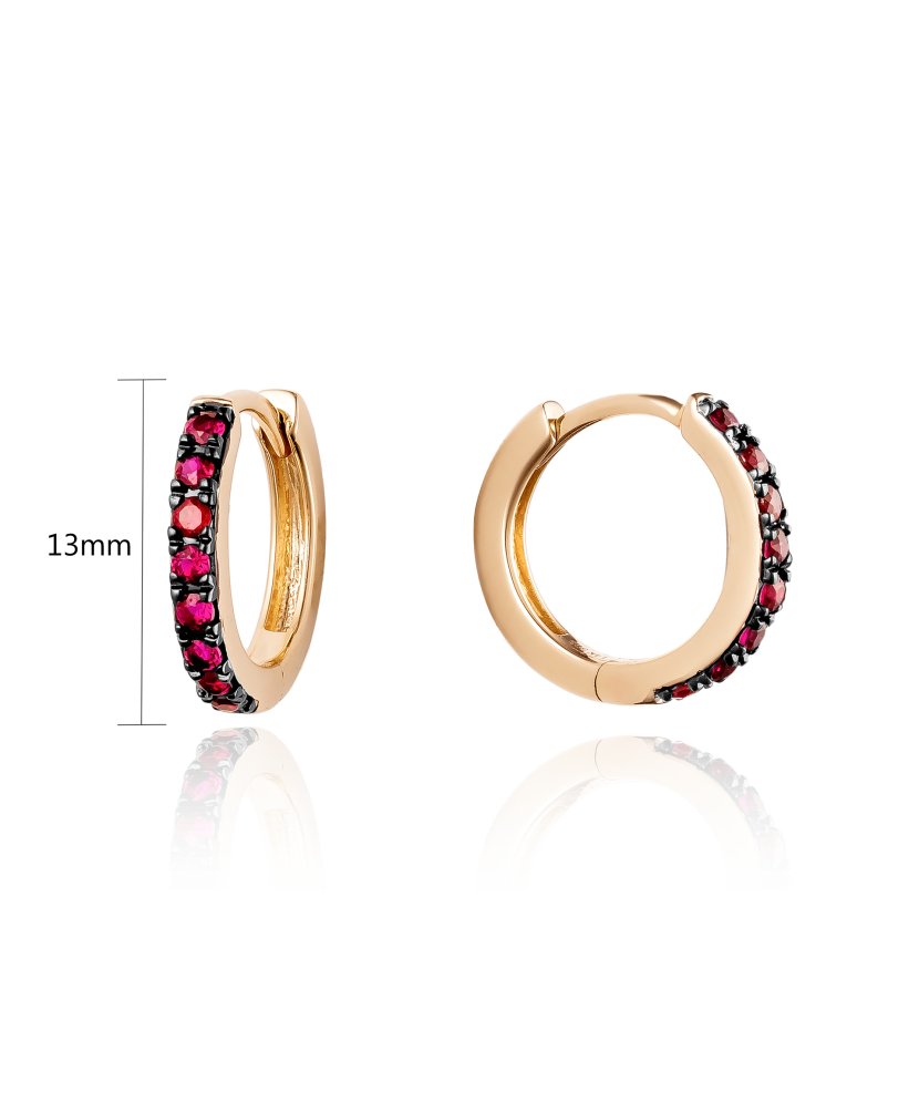 Auksiniai auskarai su rubinais  - Goldinga