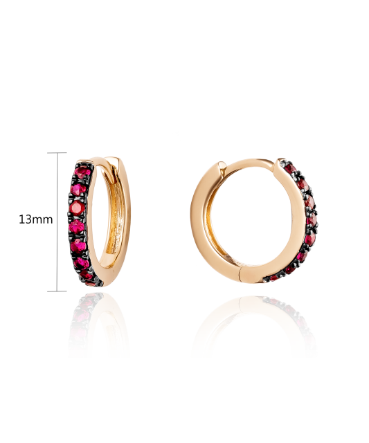 Auksiniai auskarai su rubinais  - Goldinga