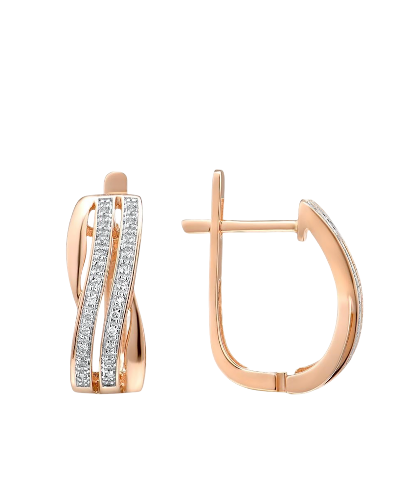 Auksiniai auskarai su deimantais  - Goldinga