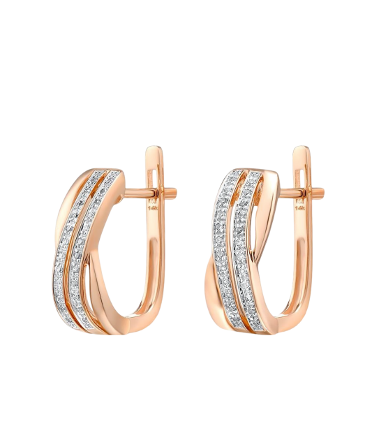 Auksiniai auskarai su deimantais  - Goldinga