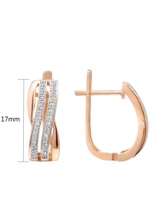 Auksiniai auskarai su deimantais  - Goldinga