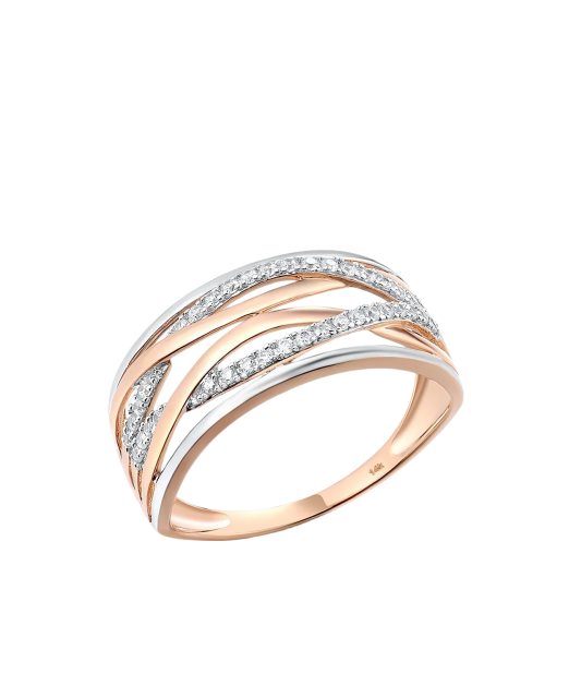 Auksinis žiedas su deimantais  - Goldinga