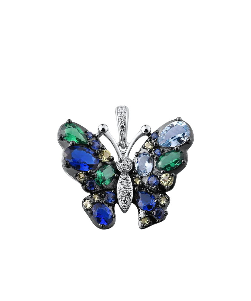 Sidabrinis pakabukas su cirkoniais "Drugelis" - Sidabriniai pakabukai - Goldinga