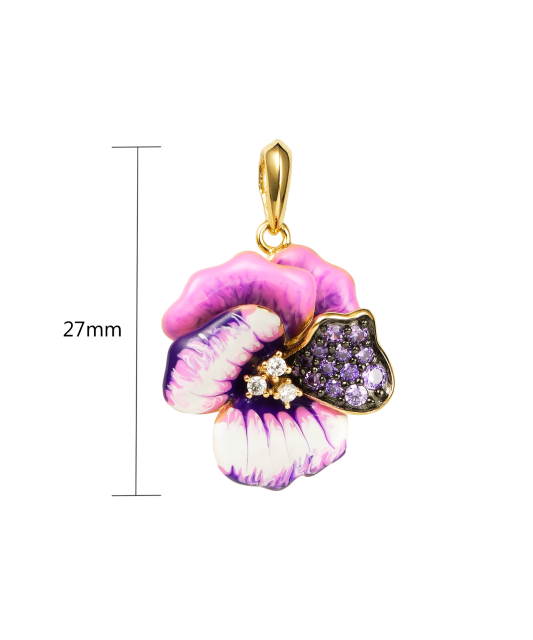 Sidabrinis paauksuotas pakabukas su emale ir cirkoniais  - Goldinga