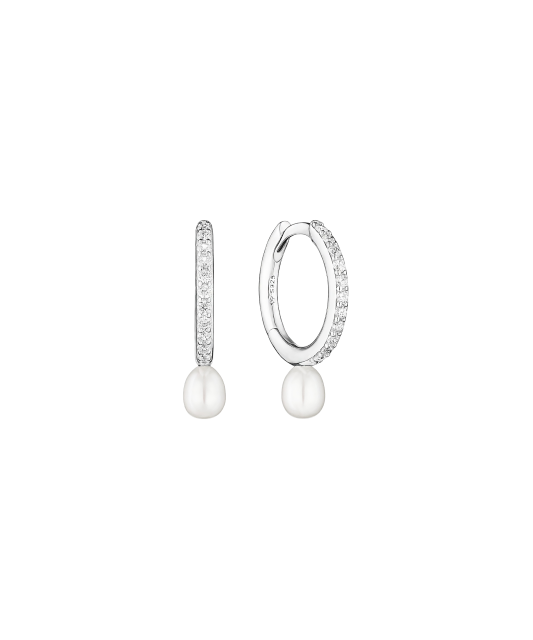 Sidabriniai auskarai su perlais ir cirkoniais  - Goldinga