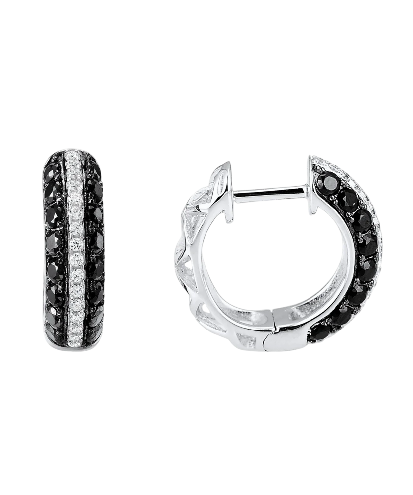 Sidabriniai auskarai su špineliais ir cirkoniais  - Goldinga