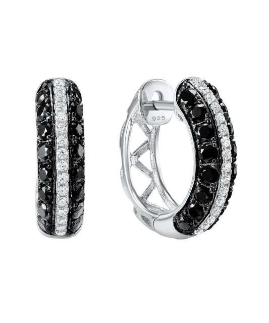 Sidabriniai auskarai su špineliais ir cirkoniais  - Goldinga