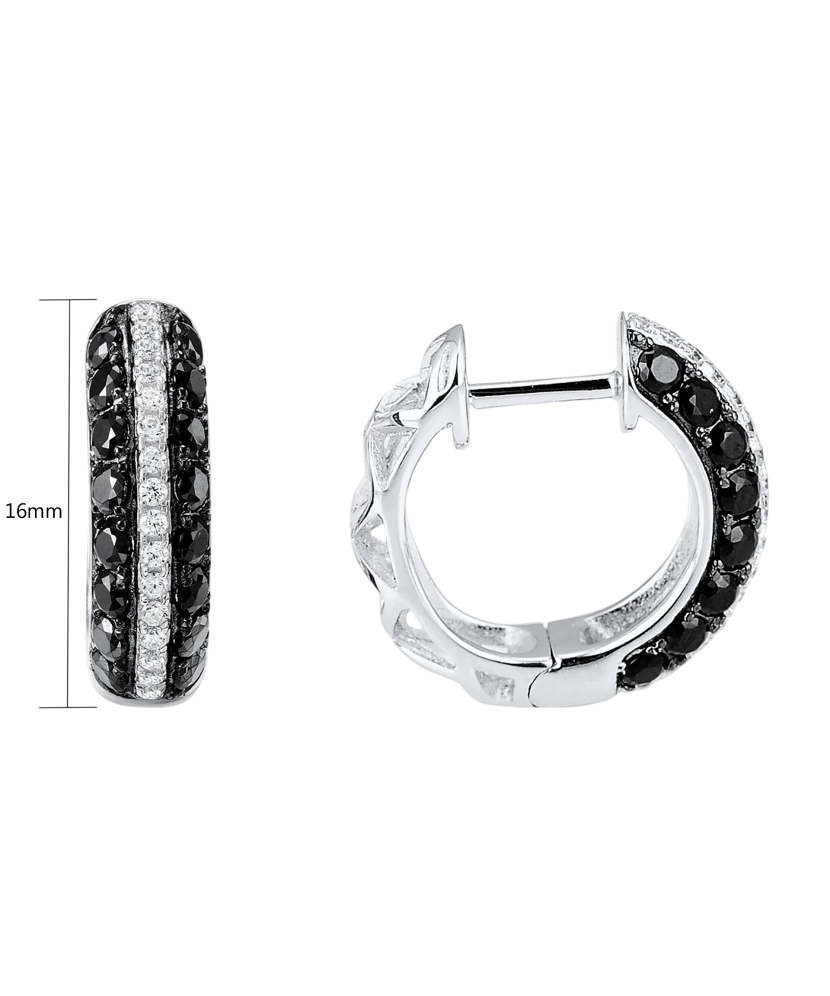 Sidabriniai auskarai su špineliais ir cirkoniais  - Goldinga