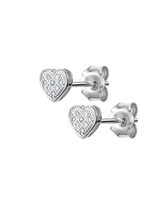 Balto aukso auskarai su deimantais