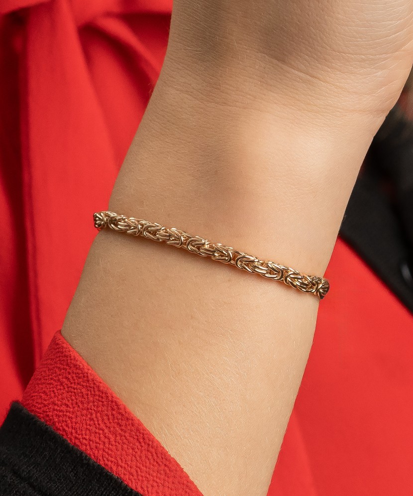 Auksinė apyrankė "Royal python" 3.4mm - Auksinės apyrankės - Goldinga