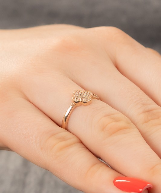 Auksinis žiedas su cirkoniais - Auksiniai žiedai - Goldinga