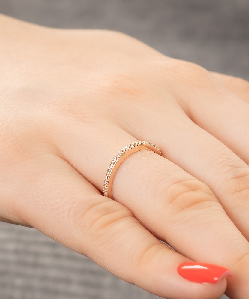 Auksinis žiedas su cirkoniais - Auksiniai žiedai - Goldinga