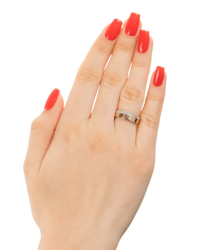 Auksinis žiedas su cirkoniais