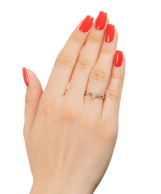 Auksinis žiedas su cirkoniu - Auksiniai žiedai - Goldinga