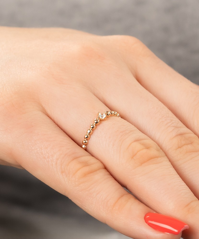 Auksinis žiedas su cirkoniu