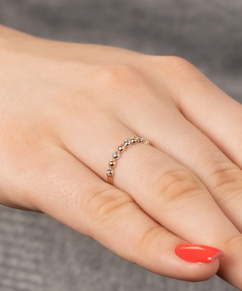 Auksinis žiedas su cirkoniais - Auksiniai žiedai - Goldinga