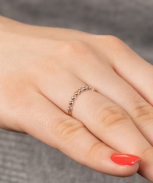 Auksinis žiedas su cirkoniais - Auksiniai žiedai - Goldinga