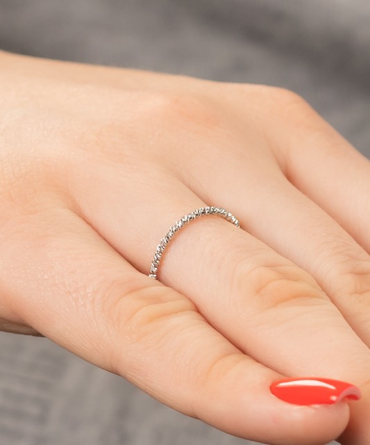 Balto aukso žiedas - Auksiniai žiedai - Goldinga