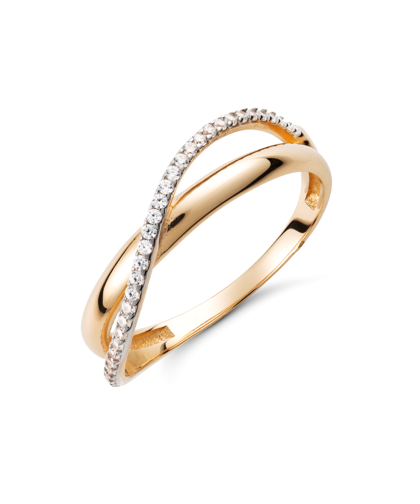 Auksinis žiedas su cirkoniais