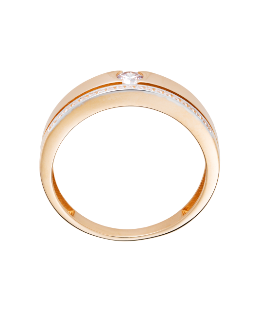 Auksinis žiedas su cirkoniais - Auksiniai žiedai - Goldinga