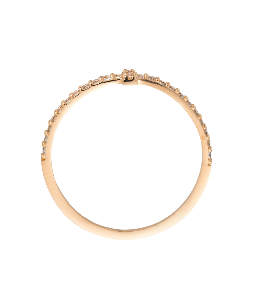 Auksinis žiedas su cirkoniais - Auksiniai žiedai - Goldinga