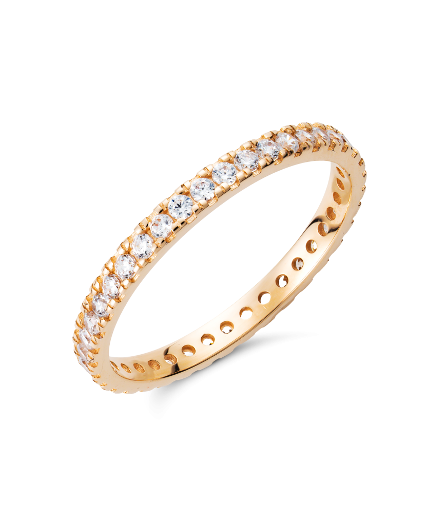 Auksinis žiedas su cirkoniais - Auksiniai žiedai - Goldinga