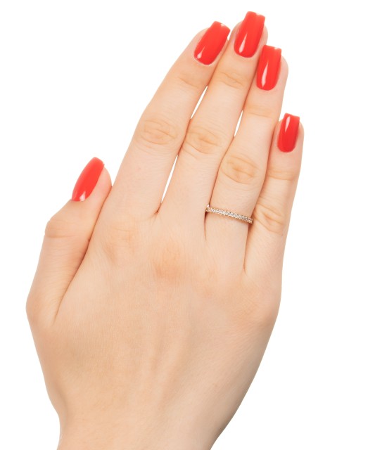 Auksinis žiedas su cirkoniais - Auksiniai žiedai - Goldinga