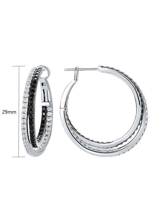 Sidabriniai auskarai su špineliais ir cirkoniais  - Goldinga