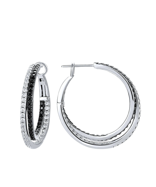 Sidabriniai auskarai su špineliais ir cirkoniais  - Goldinga