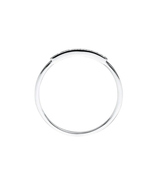 Balto aukso žiedas su deimantais - Auksiniai Žiedai su brangakmeniais - Goldinga