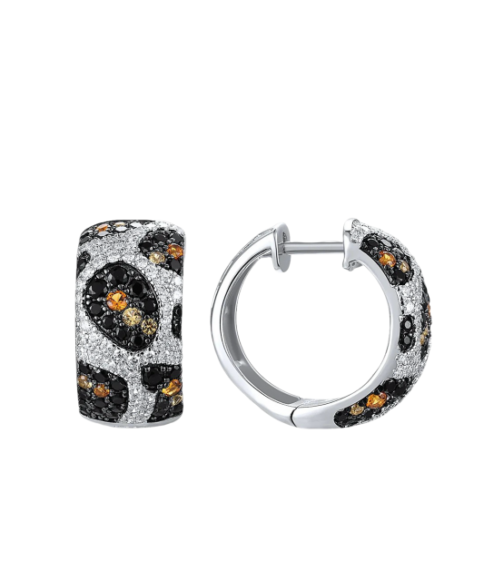 Sidabriniai auskarai su cirkoniais ir špineliais  - Goldinga