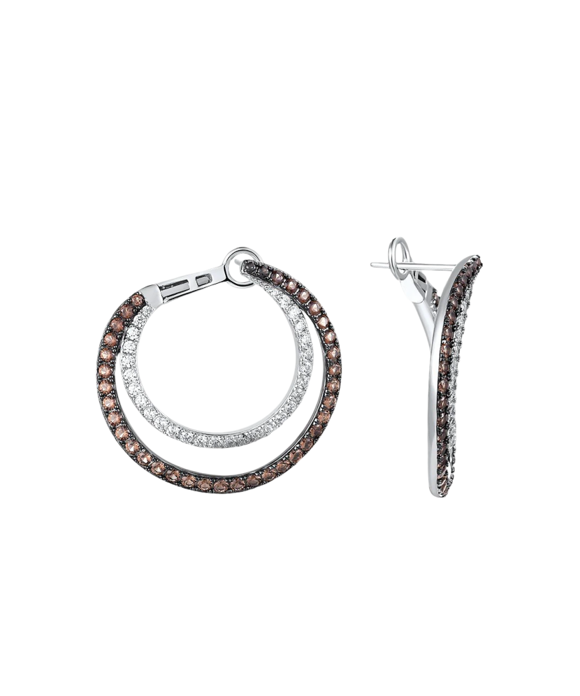 Sidabriniai auskarai su cirkoniais ir špineliais  - Goldinga