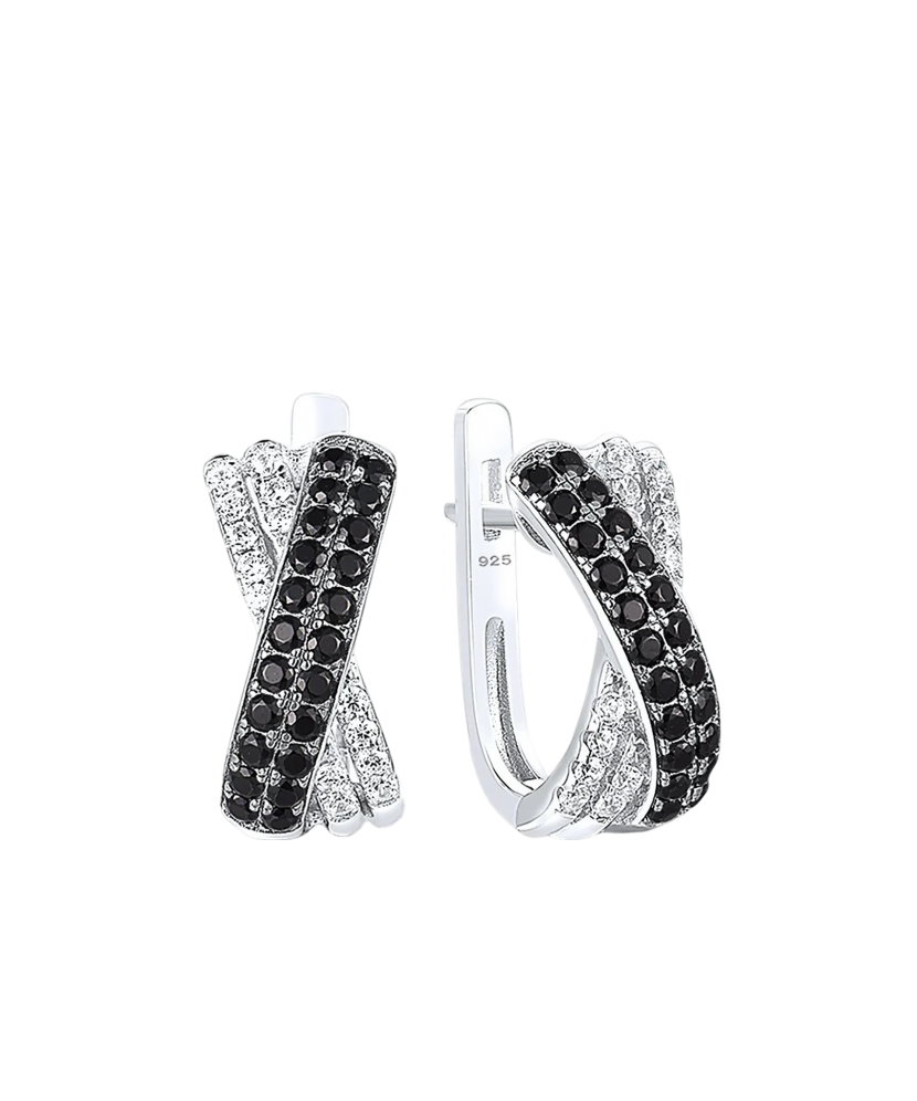 Sidabriniai auskarai su cirkoniais ir špineliais  - Goldinga