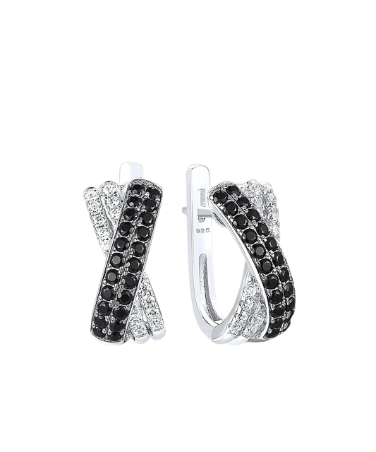 Sidabriniai auskarai su cirkoniais ir špineliais  - Goldinga