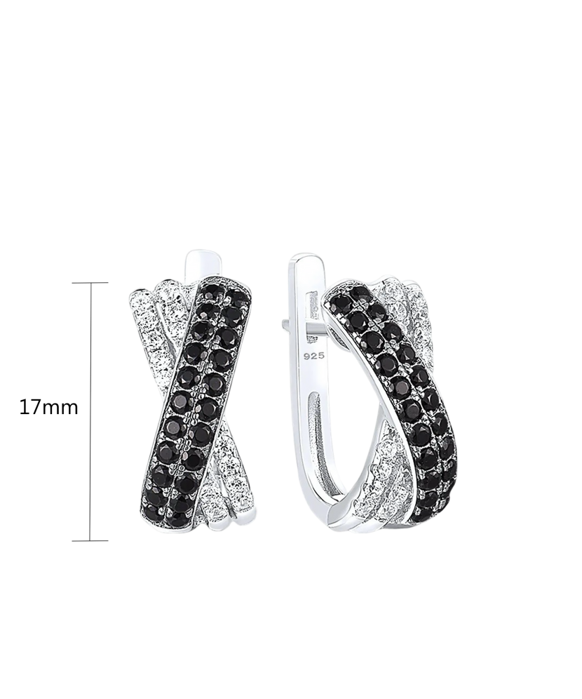 Sidabriniai auskarai su cirkoniais ir špineliais  - Goldinga