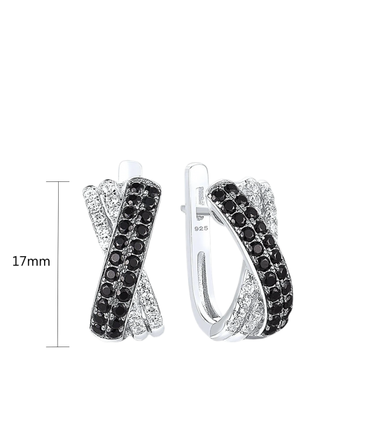 Sidabriniai auskarai su cirkoniais ir špineliais  - Goldinga