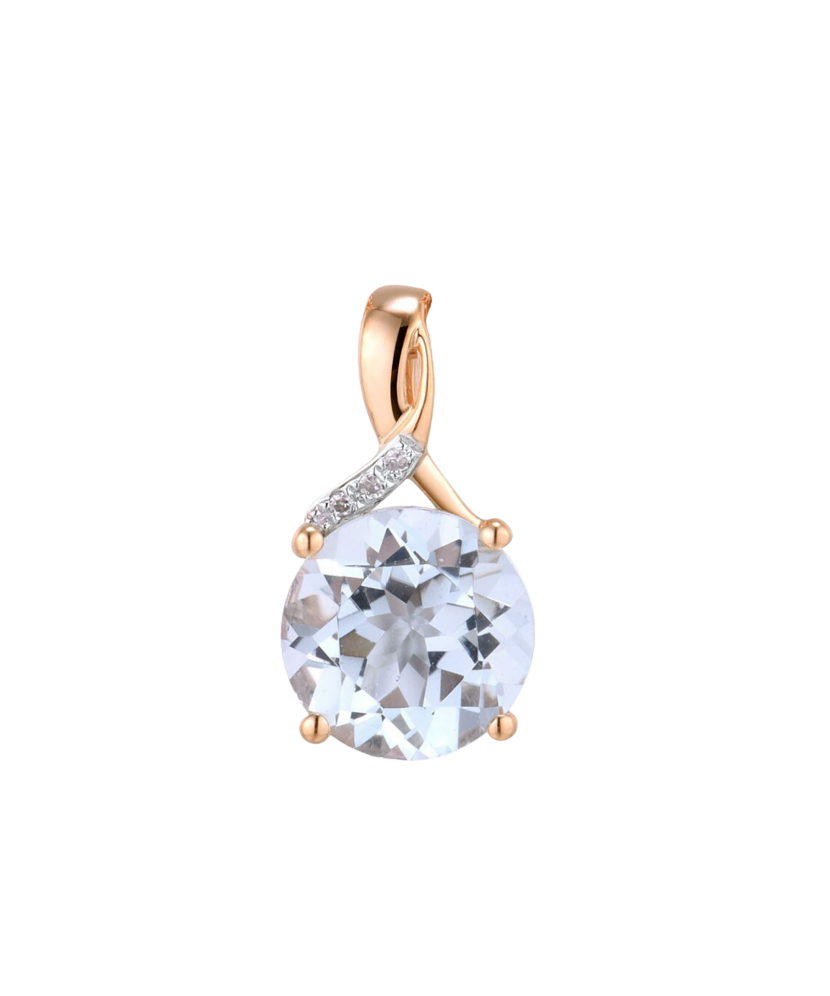 Auksinis pakabukas su topazu ir deimantais - Pakabukai su brangakmeniais - Goldinga