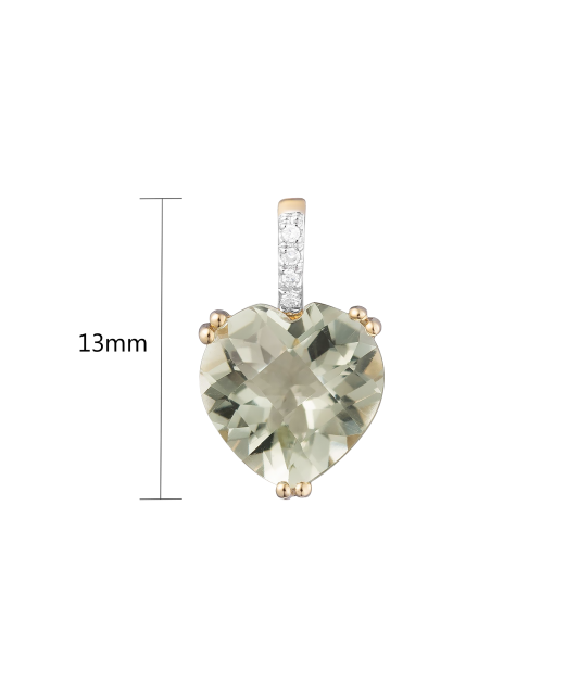 Geltono aukso pakabukas su ametistu ir deimantais  - Goldinga