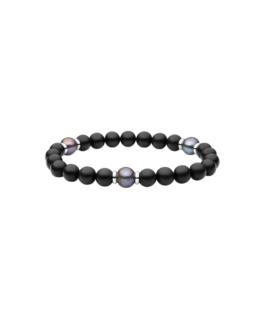 Apyrankė Su Oniksais ir perlais - Perlų apyrankės - Goldinga