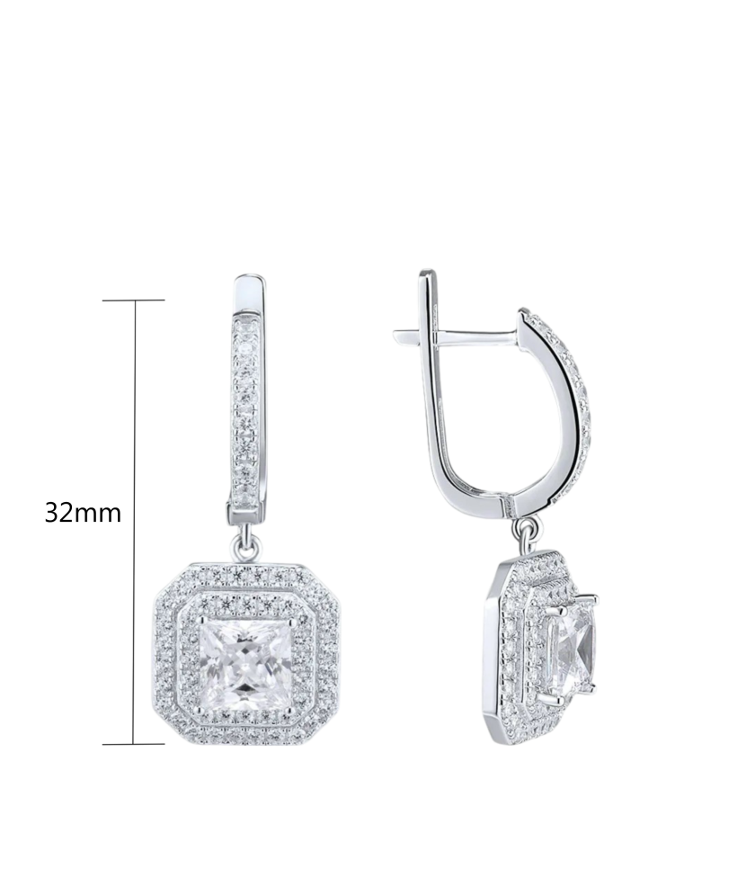 Sidabriniai auskarai su cirkoniais