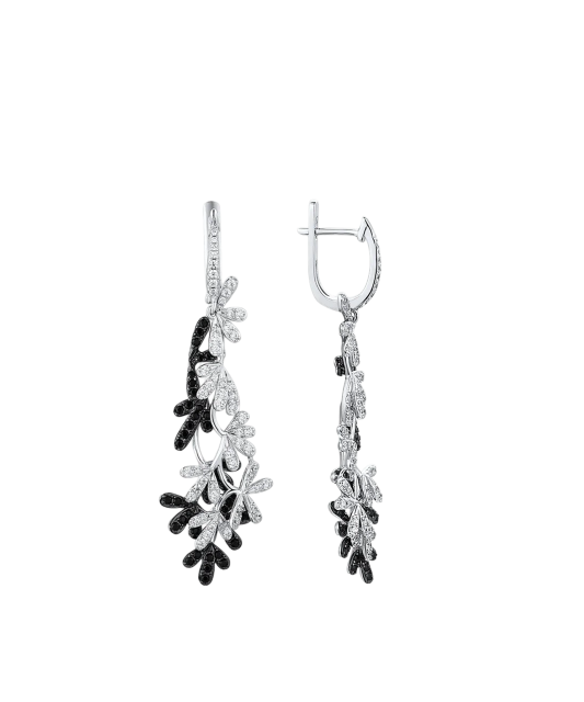 Sidabriniai auskarai su cirkoniais ir špineliais