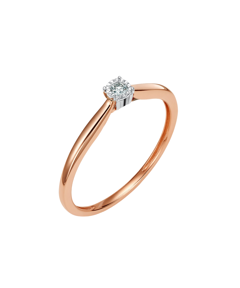 Auksinis žiedas su briliantu  - Goldinga