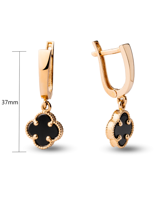 Auksiniai auskarai su emale - Auksiniai auskarai - Goldinga