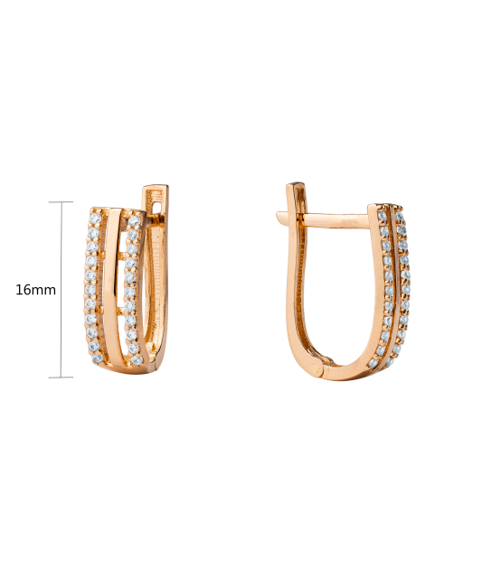 Auksiniai auskarai su cirkoniais  - Goldinga