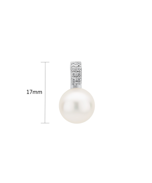 Sidabrinis pakabukas su perlu ir cirkoniais  - Goldinga