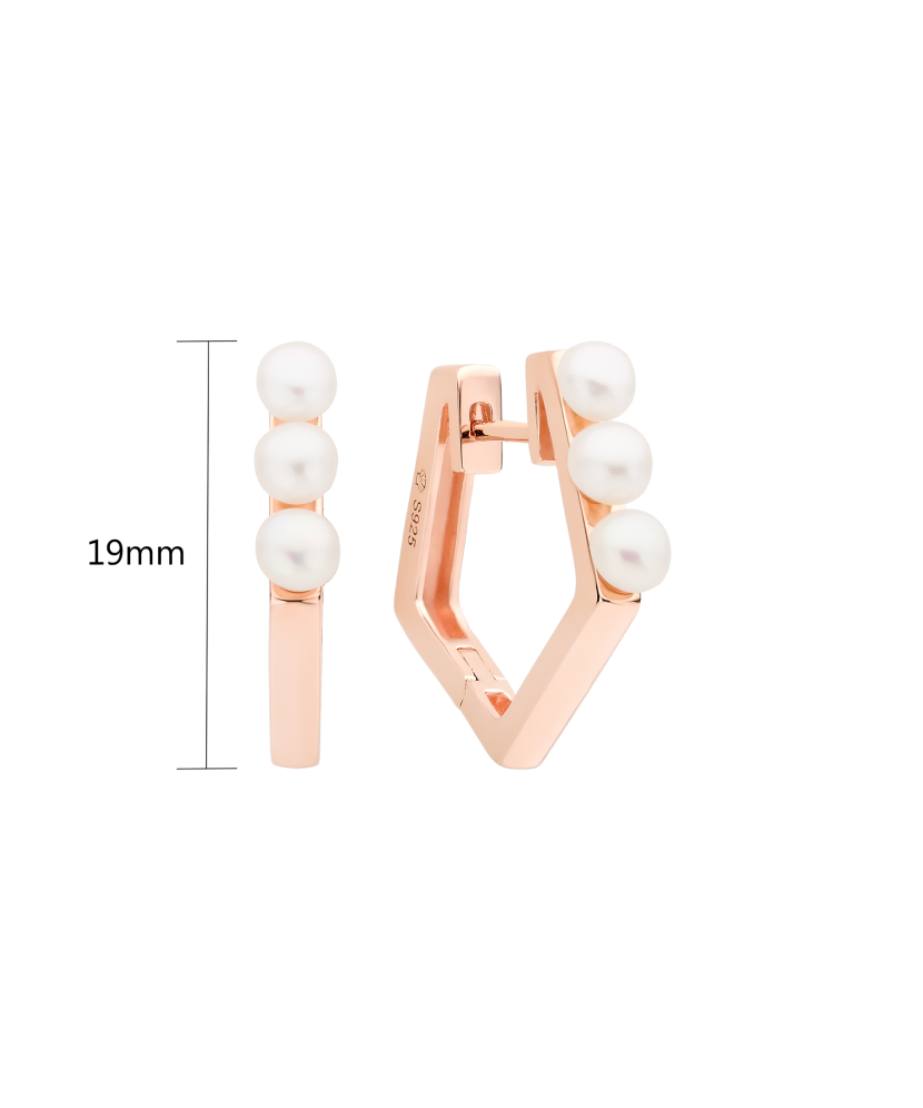 Paauksuoti Sidabriniai auskarai su perlais  - Goldinga