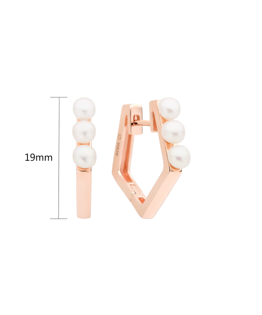 Paauksuoti Sidabriniai auskarai su perlais  - Goldinga