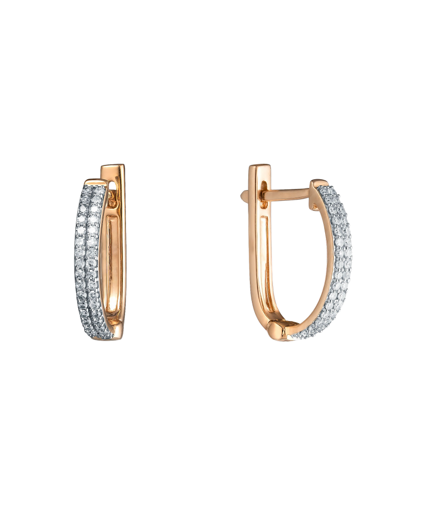 Auksiniai auskarai su briliantais  - Goldinga